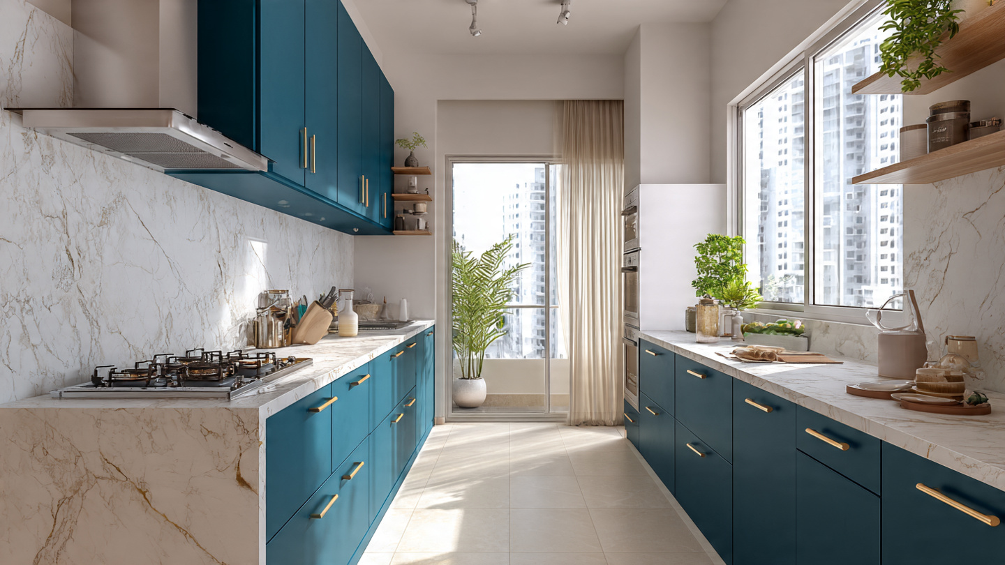 Bold colour cabinets